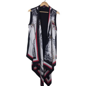 New York City Scene Print Silk Scarf Vest by DKNY